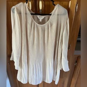 Adiva Cream Pleated Women's Blouse size 1XL - New with tags